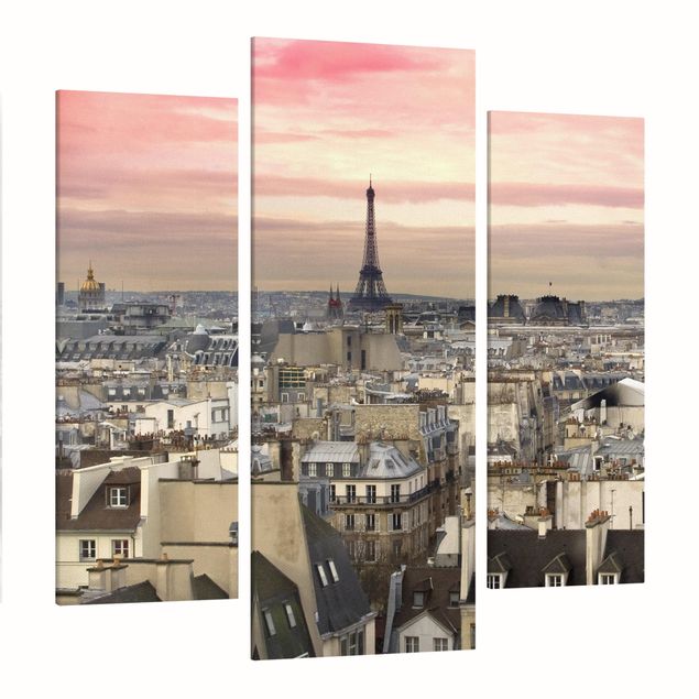 Leinwandbild 3-teilig - Paris hautnah - Galerie Triptychon