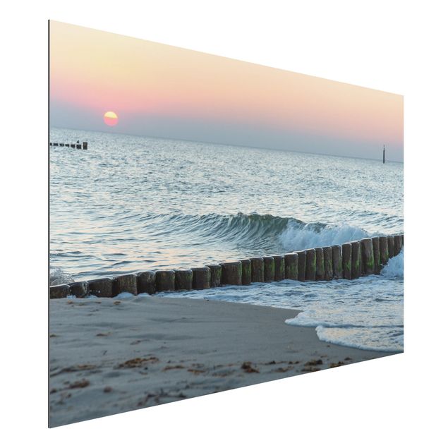Aluminium Print gebürstet - Sonnenuntergang am Meer - Querformat 2:3