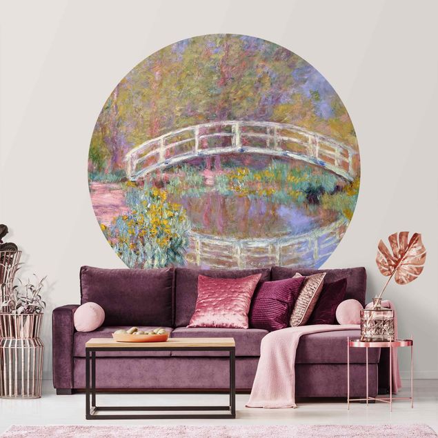 Runde Tapete selbstklebend - Claude Monet - Brücke Monets Garten