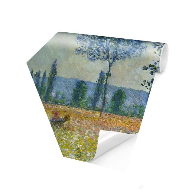 Hexagon Mustertapete selbstklebend - Claude Monet - Felder im Frühling