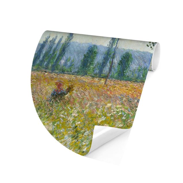 Runde Tapete selbstklebend - Claude Monet - Felder im Frühling