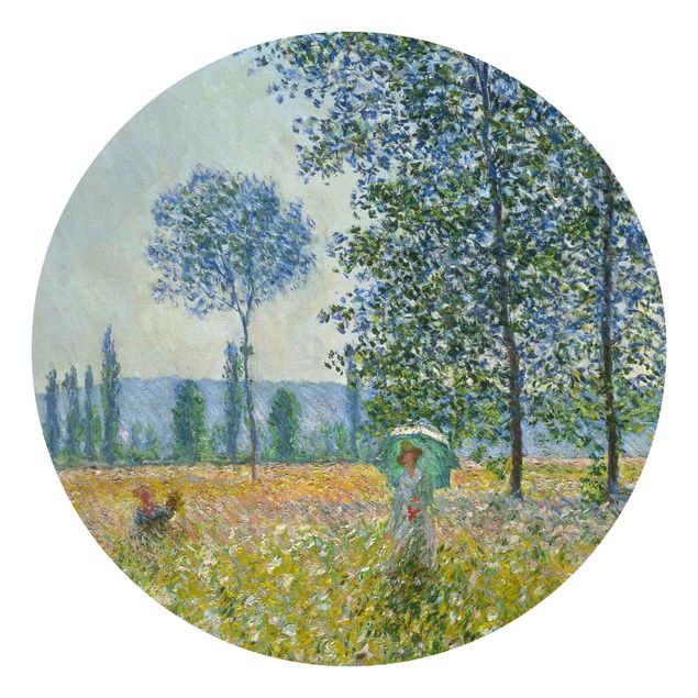 Runde Tapete selbstklebend - Claude Monet - Felder im Frühling