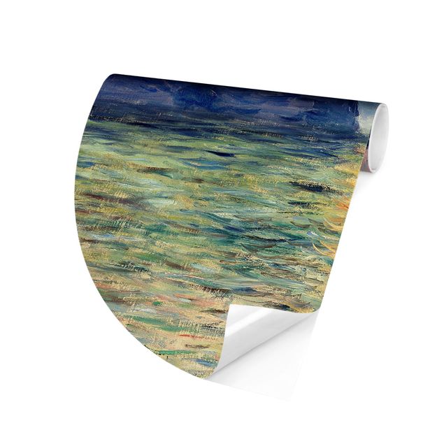 Runde Tapete selbstklebend - Claude Monet - Felsen Sonnenuntergang