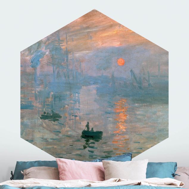 Hexagon Mustertapete selbstklebend - Claude Monet - Impression