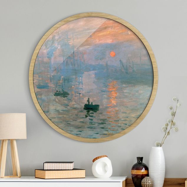 Rundes Gerahmtes Bild - Claude Monet - Impression