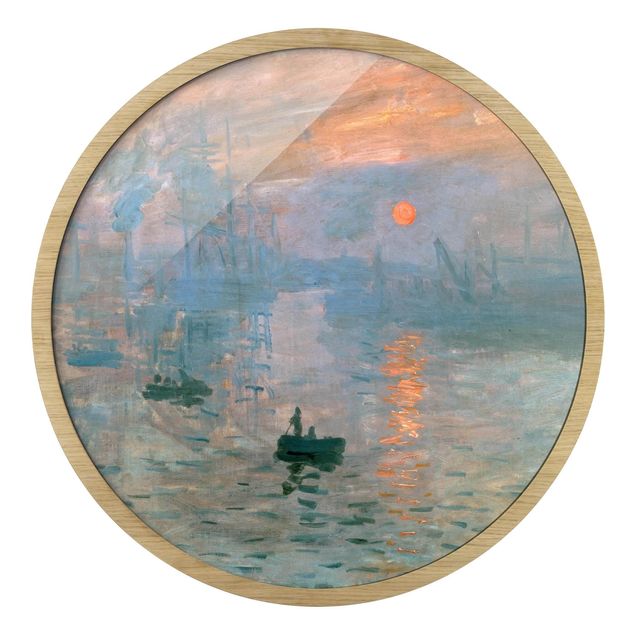 Rundes Gerahmtes Bild - Claude Monet - Impression