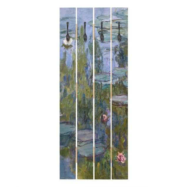 Wandgarderobe Holzpalette - Claude Monet - Seerosen (Nympheas)