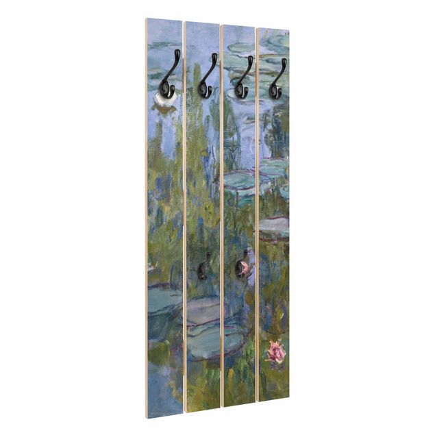 Wandgarderobe Holzpalette - Claude Monet - Seerosen (Nympheas)