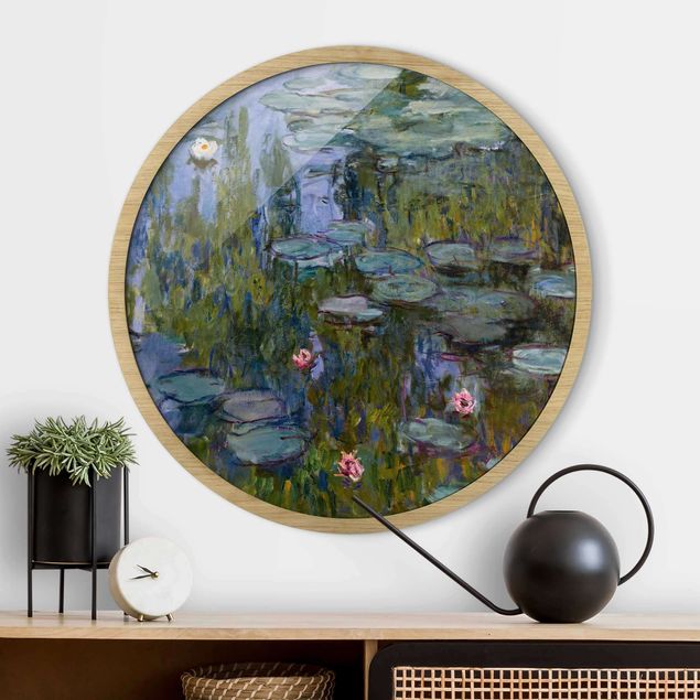 Runde gerahmte Bilder Claude Monet - Seerosen (Nympheas)