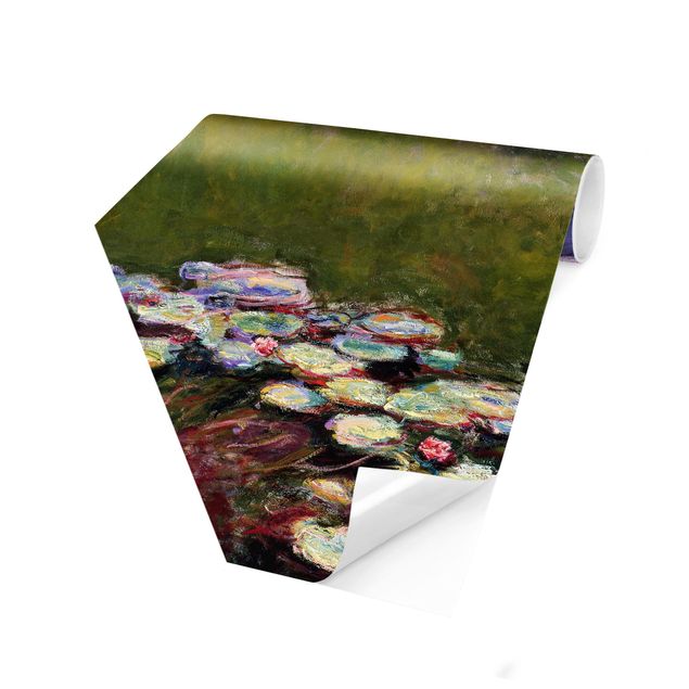 Hexagon Mustertapete selbstklebend - Claude Monet - Seerosen