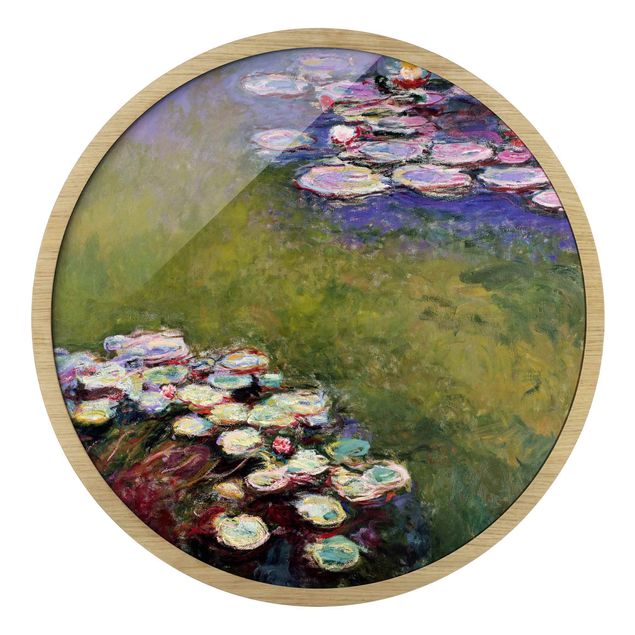 Rundes Gerahmtes Bild - Claude Monet - Seerosen
