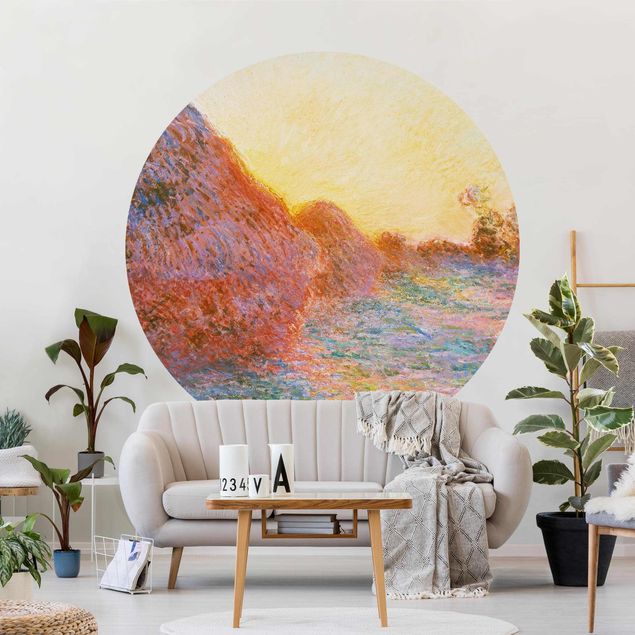 Runde Tapete selbstklebend - Claude Monet - Strohschober
