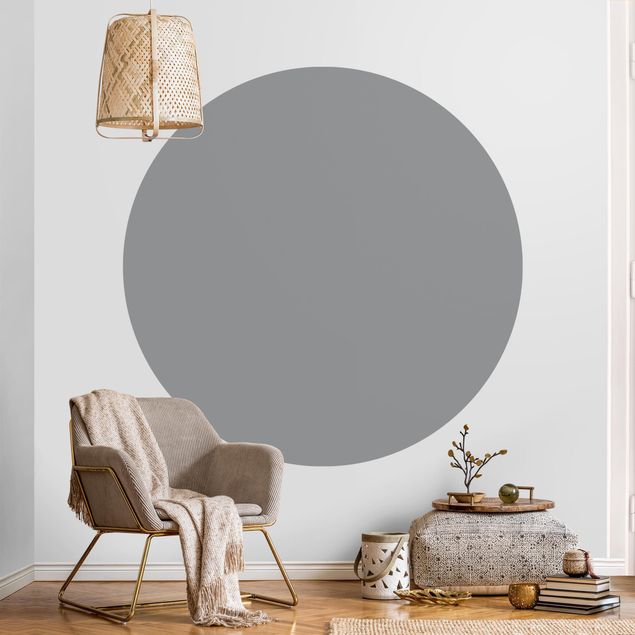 Runde Tapete selbstklebend - Colour Cool Grey