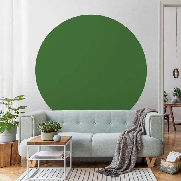 Runde Tapete selbstklebend - Colour Dark Green