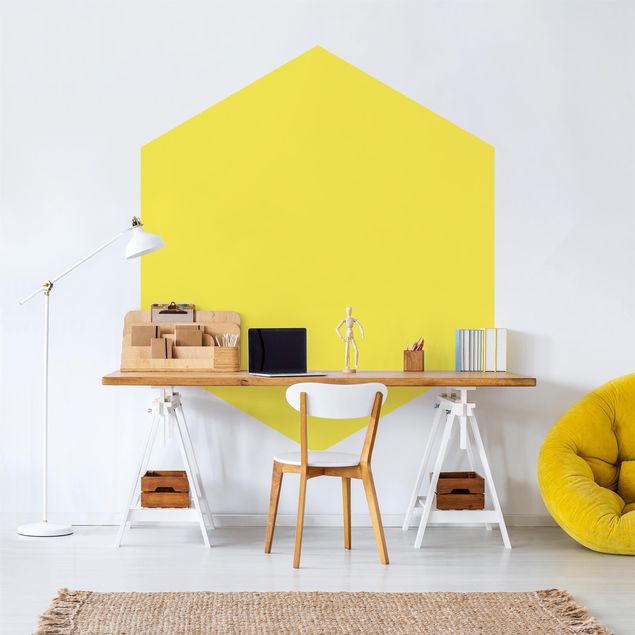 Hexagon Mustertapete selbstklebend - Colour Lemon Yellow
