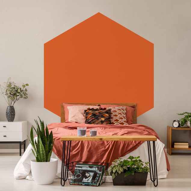 Hexagon Mustertapete selbstklebend - Colour Orange