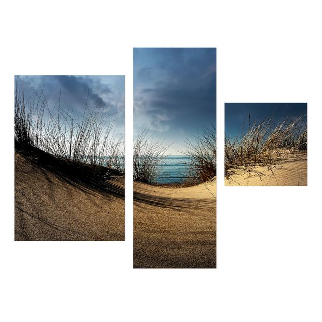 Leinwandbild 3-teilig - Sanddüne - Collage 1