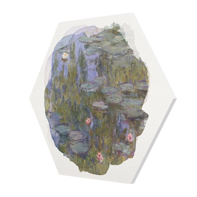 Hexagon Bild Forex - Wasserfarben - Claude Monet - Seerosen (Nympheas)