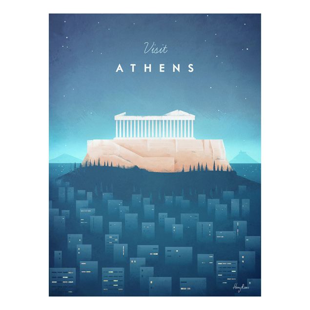 Forex Fine Art Print - Reiseposter - Athen - Hochformat 4:3