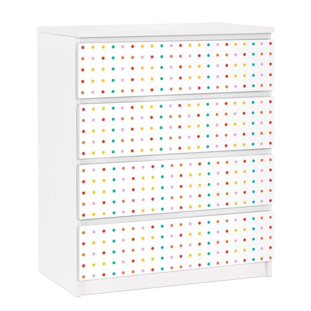 Möbelfolie für IKEA Malm Kommode - selbstklebende Folie No.UL748 Little Dots