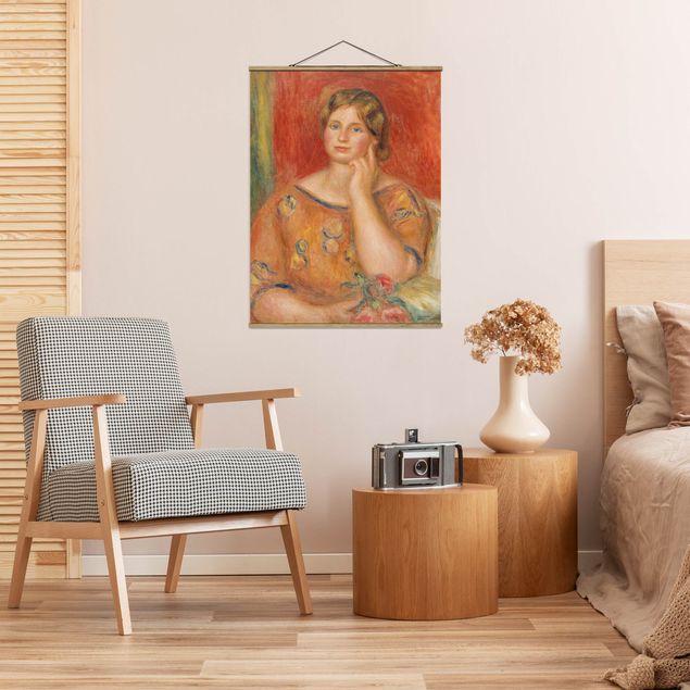 Stoffbild mit Posterleisten - Auguste Renoir - Frau Osthaus - Hochformat 3:4