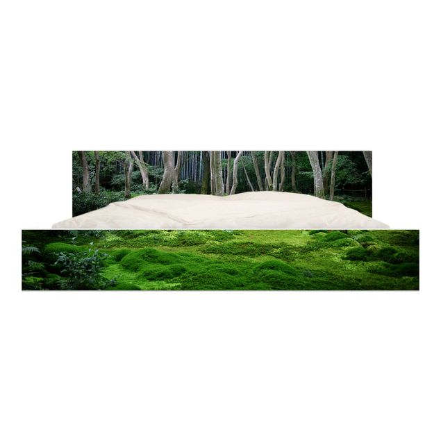 Möbelfolie für IKEA Malm Bett niedrig 180x200cm - Klebefolie Japanischer Wald
