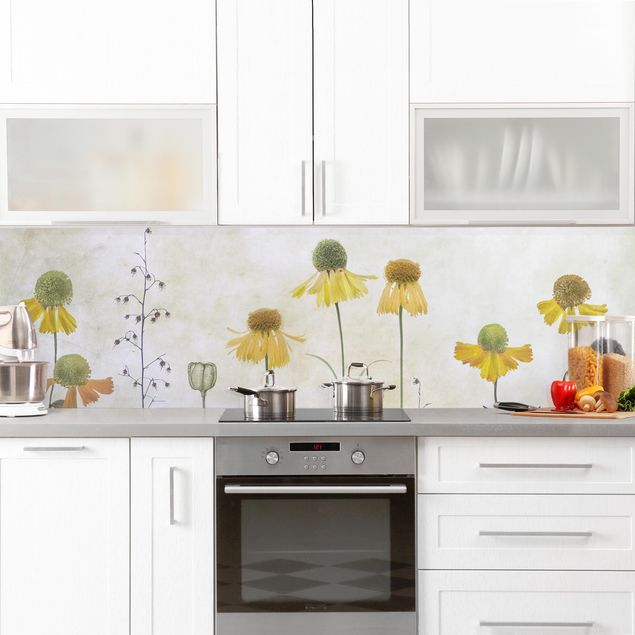 Küchenrückwand - Zarte Helenium Blüten