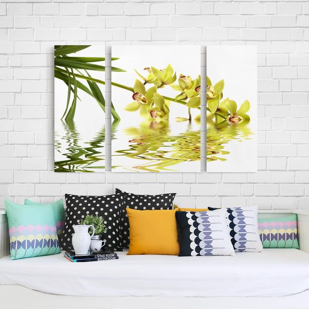 Leinwandbild 3-teilig - Elegant Orchid Waters - Triptychon