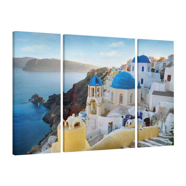 Leinwandbild 3-teilig - Santorini - Triptychon