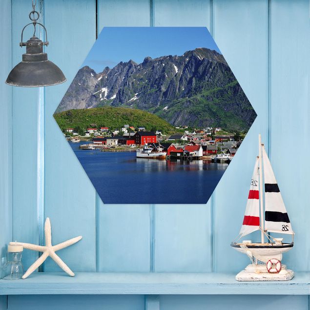 Hexagon Bild Alu-Dibond - Finnmark