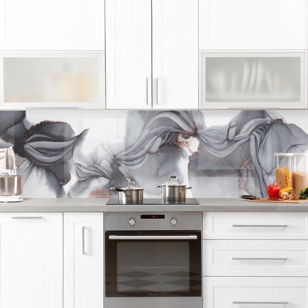 Küchenrückwand - Schwarze Medusa mit Kupferglanz