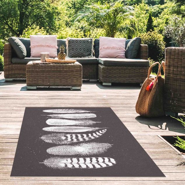 Outdoor Teppich Sieben Federn - Zeichnung