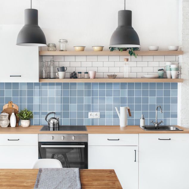 Küchenrückwand - Mosaik Fliesen - Hellblau