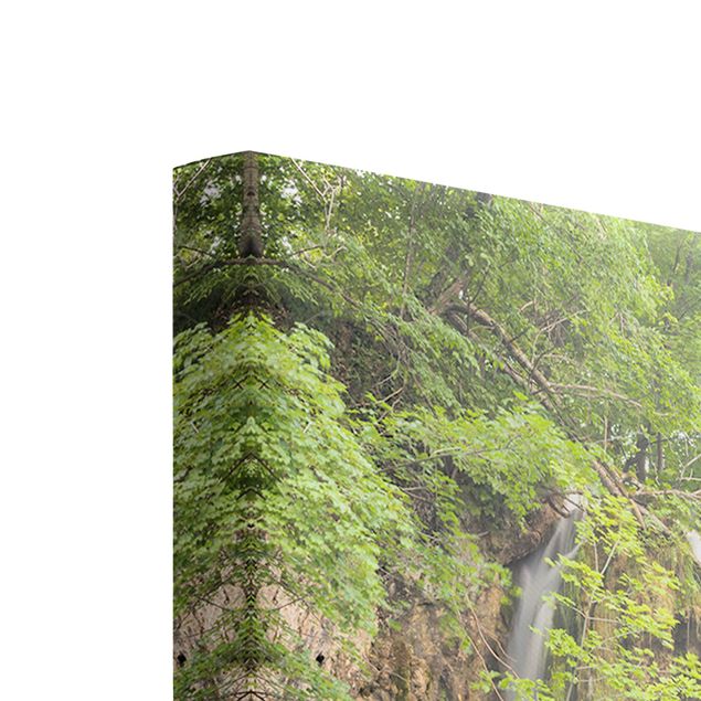 Leinwandbild 3-teilig - Wasserfall Plitvicer Seen - Triptychon