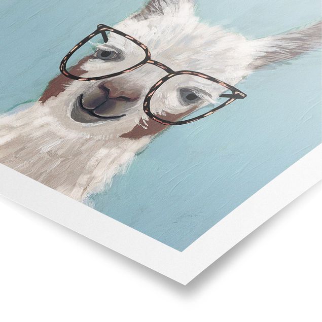 Poster - Lama mit Brille II - Quadrat 1:1