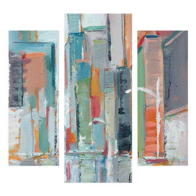Leinwandbild 3-teilig - Zeitgenössische Innenstadt I - Galerie Triptychon