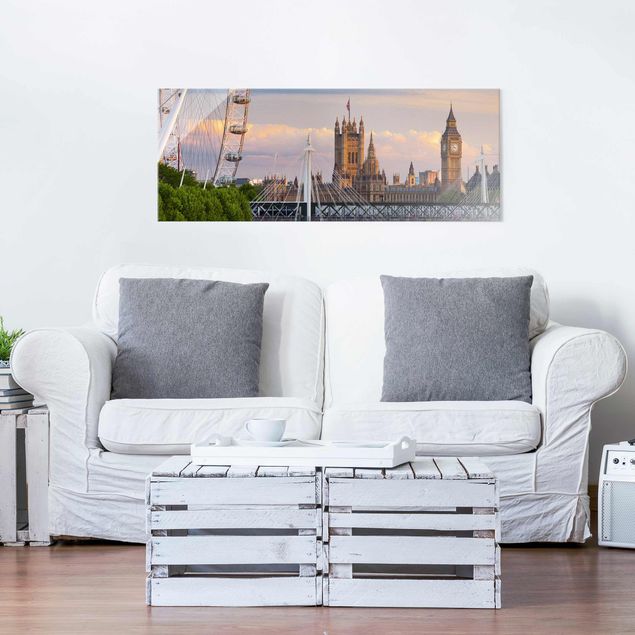 Glasbild - Westminster Palace London - Panorama