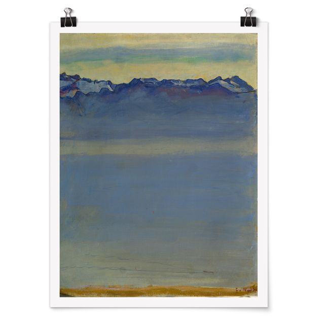 Poster - Ferdinand Hodler - Genfer See mit Alpen - Hochformat 3:4