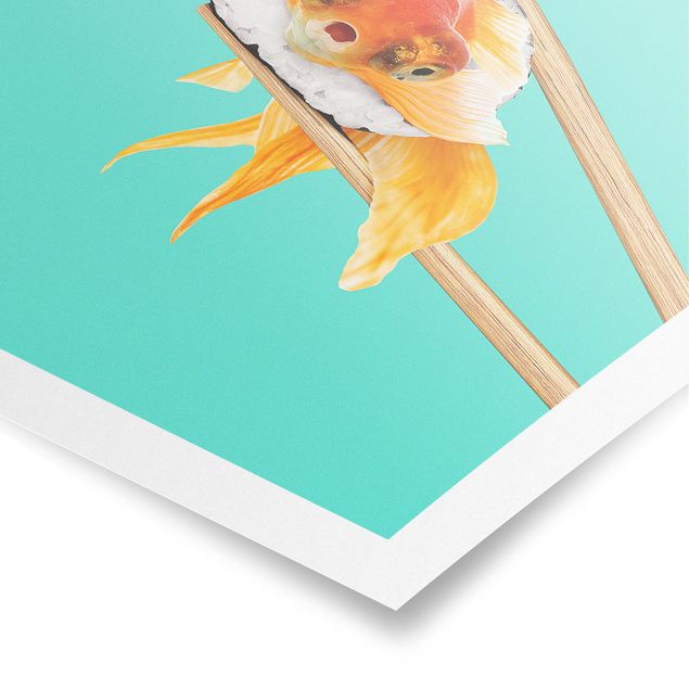 Poster - Jonas Loose - Sushi mit Goldfisch - Hochformat 3:2