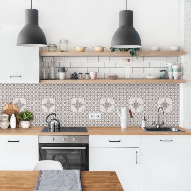 Küchenrückwand - Fliesenmuster Porto grau