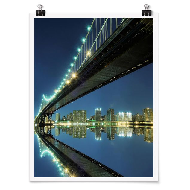 Poster - Abstract Manhattan Bridge - Hochformat 3:4