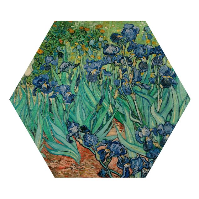 Hexagon Bild Holz - Vincent van Gogh - Iris