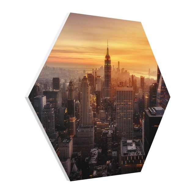 Hexagon Bild Forex - Manhattan Skyline Abendstimmung