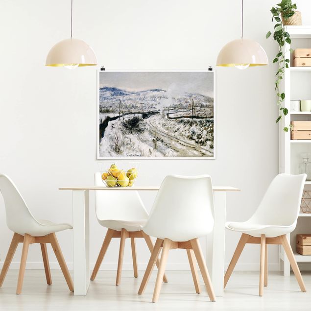 Poster - Claude Monet - Zug im Schnee - Querformat 3:4