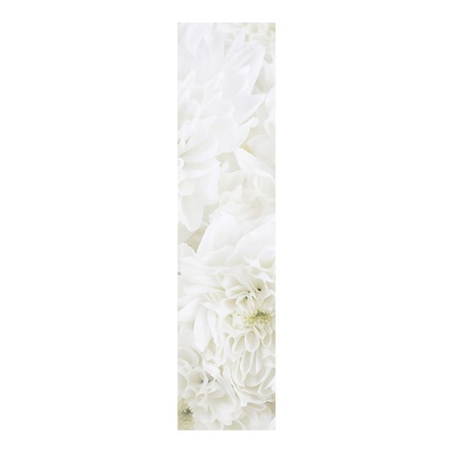 Schiebegardinen Set - Dahlien Blumenmeer weiß - Flächenvorhänge