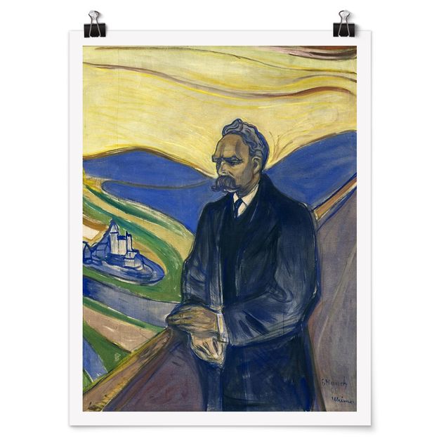 Poster - Edvard Munch - Porträt Nietzsche - Hochformat 3:4