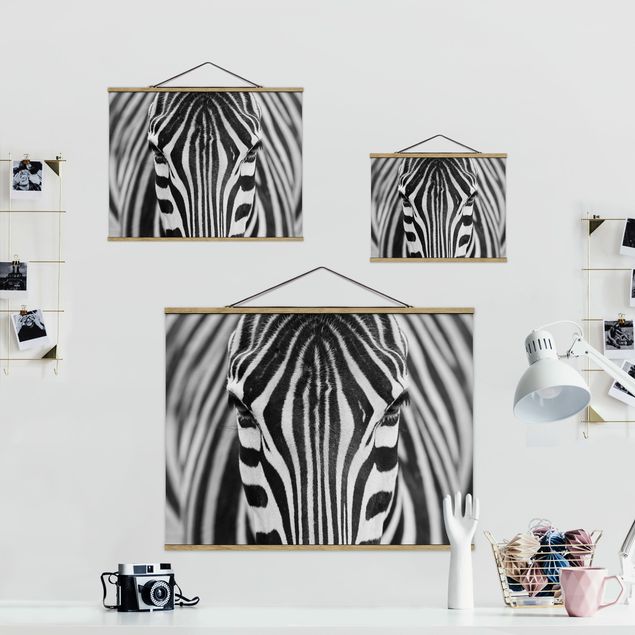 Stoffbild mit Posterleisten - Zebra Look - Querformat 4:3