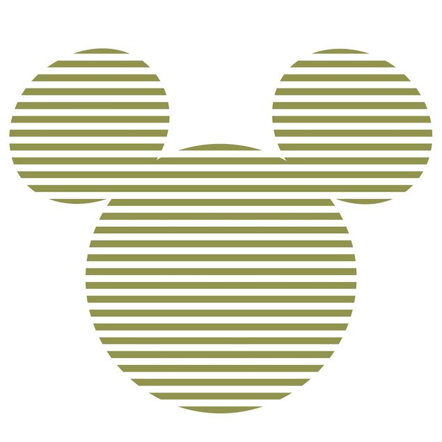 Runde Tapete selbstklebend - Mickey Head Stripes