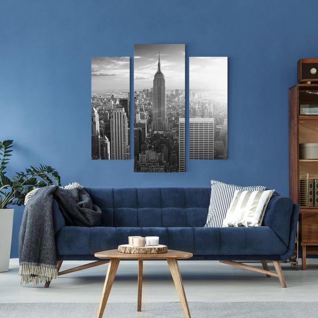 Leinwandbild 3-teilig - Manhattan Skyline - Galerie Triptychon
