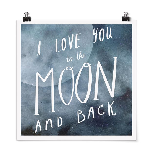 Poster - Himmlische Liebe - Mond - Quadrat 1:1